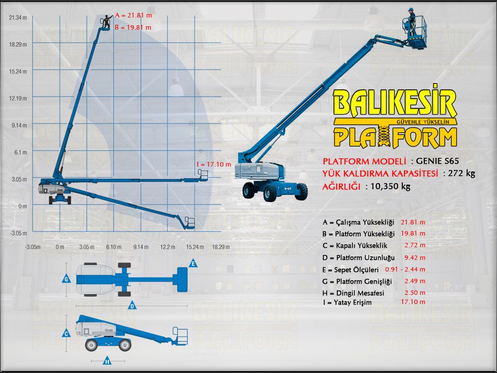 TELESKOPK PLATFORM - 21 Metre S65 Teleskopik Platform