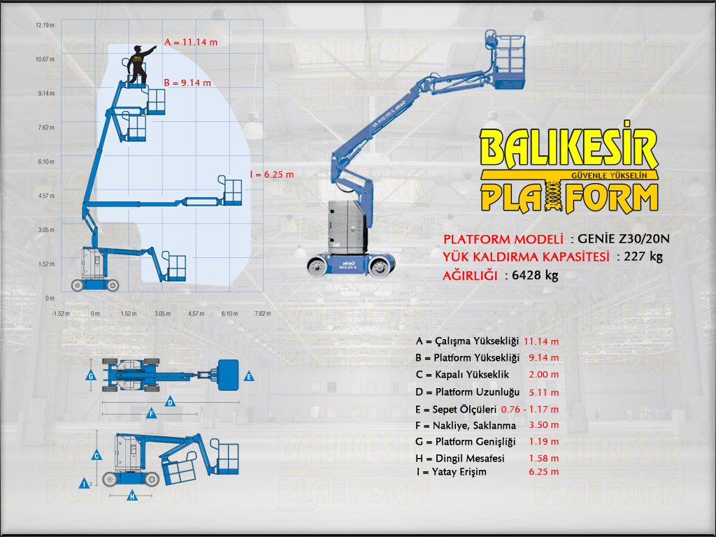 AKL  EKLEML PLATFORMLAR - 12 Metre Akl Eklemli Platform