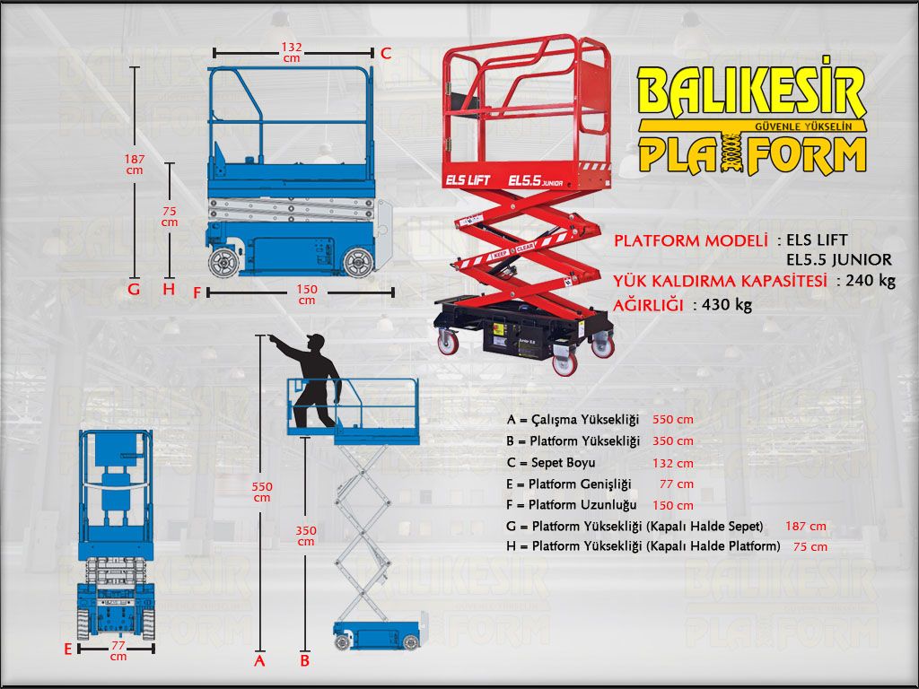 AKL MAKASLI PLATFORMLAR - 5.5 Metre Akl Makasl Platform